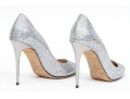 Jimmy Choo Spectacular Silver Glitter Stiletto Pumps, Size 36