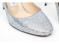 Jimmy Choo Spectacular Silver Glitter Stiletto Pumps, Size 36