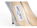 Jimmy Choo Spectacular Silver Glitter Stiletto Pumps, Size 36