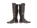 Stuart Weitzman Handsome Brown Leather And Stretch Knee High Pull On Boot, Size 8M