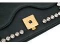 Gucci Stunning Mini Broadway Black Satin Bedazzled Shoulder Bag
