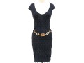 Milly Striking Navy Blue Tank Dress, Belt Decoration, Size Small