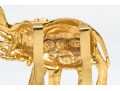 Mimi Di N Fabulous Vintage Gold Tone Elephants Belt Buckle, Circa 1972