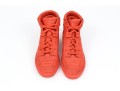 Balenciaga Striking Red Orange Leather Mens High Top Sneakers, Size 41
