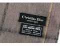 Christian Dior Classic Black And Tan Merino Wool Reversible Plaid 50