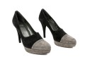Stuart Weitzman Black And Grey Suede Platform Stiletto Pumps, Size 5.5