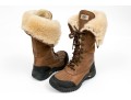 Ugg Fabulous Shearling Lined Brown Leather Outdoor Boots, Vibram Treads, Size 7