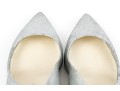 Chanel Striking Metallic Silver Leather Pumps, Size 36 1/2