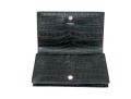 Saint Laurent Beautiful Black Crocodile Grained Leather Clutch