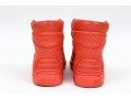 Balenciaga Striking Red Orange Leather Mens High Top Sneakers, Size 41