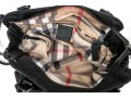 Burberry Black Nylon Top Handle Bag, Plaid Lining