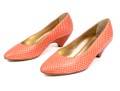 Walter Steiger Fun Coral Snakeskin And Orange Heeled Pumps, Size 36 1/2