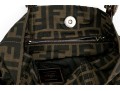 Fendi Fabric Small Logo Top Handle Bag, Leather Strap