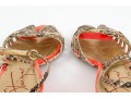 Walter Steiger Fun Orange Neon And Snakeskin Sandals, Size 37