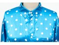 Balenciaga Beautiful Blue Polka Dotted Silk Blouse, Size 6