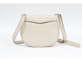 Sandro Contemporary Ivory Leather Flap Shoulder Bag, Chain Decorated Strap