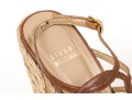 Stuart Weitzman Brown Leather And Hemp Wedge Ankle Strap Sandal, Size 5.5