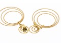 18K Italian Graduated Pendant Hoop Clip-On Earrings