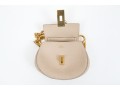 Chloe Chic Small Ivory Leather Flap Shoulder Bag, Chain Strap