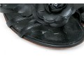Chanel Beautiful Black Leather Flat Sandals, Camelia Tops, Size 36 1/2