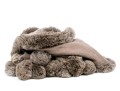Magaschoni Fabulous Taupe Cashmere And Fur Trimmed Scarf