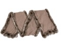 Magaschoni Fabulous Taupe Cashmere And Fur Trimmed Scarf
