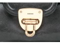 Gucci Vintage Black Leather Top Handle Bamboo Flap Bag, Copper Toned Hardware