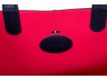 Longchamp Striking Navy Blue Leather Top Handle Tote Bag, Pinkish Red Interior