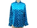 Balenciaga Beautiful Blue Polka Dotted Silk Blouse, Size 6