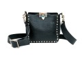 Valentino Bold Studded Black Leather Shoulder Bag