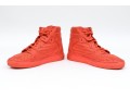 Balenciaga Striking Red Orange Leather Mens High Top Sneakers, Size 41
