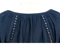 Ramy Brook Striking Navy Blue Studded Blouse, Size XS