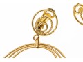 18K Italian Graduated Pendant Hoop Clip-On Earrings