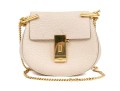 Chloe Chic Small Ivory Leather Flap Shoulder Bag, Chain Strap