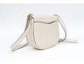 Sandro Contemporary Ivory Leather Flap Shoulder Bag, Chain Decorated Strap