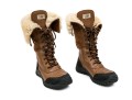 Ugg Fabulous Shearling Lined Brown Leather Outdoor Boots, Vibram Treads, Size 7
