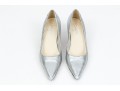Chanel Striking Metallic Silver Leather Pumps, Size 36 1/2