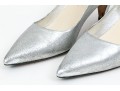 Chanel Striking Metallic Silver Leather Pumps, Size 36 1/2