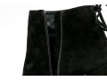 Stuart Weitzman Handsome Black Suede Tie Back Side Zip Bootie, Size 8 1/2 M