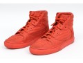 Balenciaga Striking Red Orange Leather Mens High Top Sneakers, Size 41