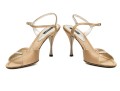 Dolce & Gabbana Bedazzled Champagne Beige Satin Sandals, Size 39