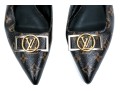 Louis Vuitton Adorable Flat Logo Slingback Mules, Size 40