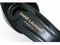Saint Laurent Striking Black Crocodile Grained Sandals, Size 41, With Box
