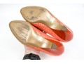 Walter Steiger Fun Coral Snakeskin And Orange Heeled Pumps, Size 36 1/2