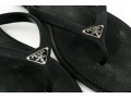 Prada Fun Textured Black Rubber Flip Flops, Size 38