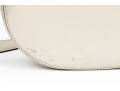 Sandro Contemporary Ivory Leather Flap Shoulder Bag, Chain Decorated Strap