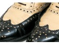 Chanel Classic Black And Tan Leather Wing Tip Saddle Shoes, Size 36 1/2