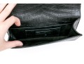 Saint Laurent Beautiful Black Crocodile Grained Leather Clutch