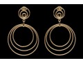 18K Italian Graduated Pendant Hoop Clip-On Earrings
