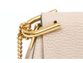 Chloe Chic Small Ivory Leather Flap Shoulder Bag, Chain Strap